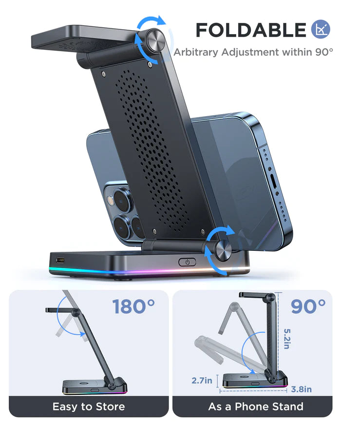Joyroom Jr-wqn01 15w 3in1 Foldable Wireless Charging Station Joyroom Jr-wqn01 15w 3in1 Foldable Wireless Charging Station